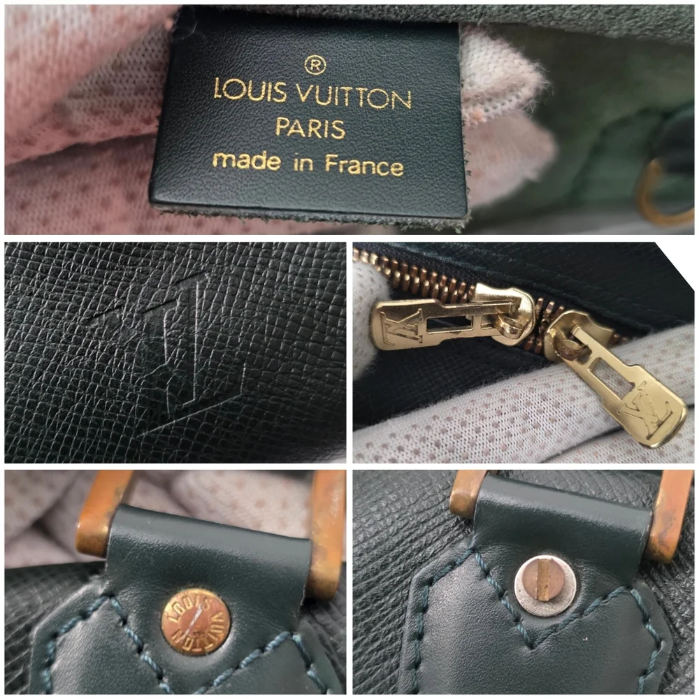 Auth LOUIS VUITTON Taiga Kendall Epicea Travel Bag